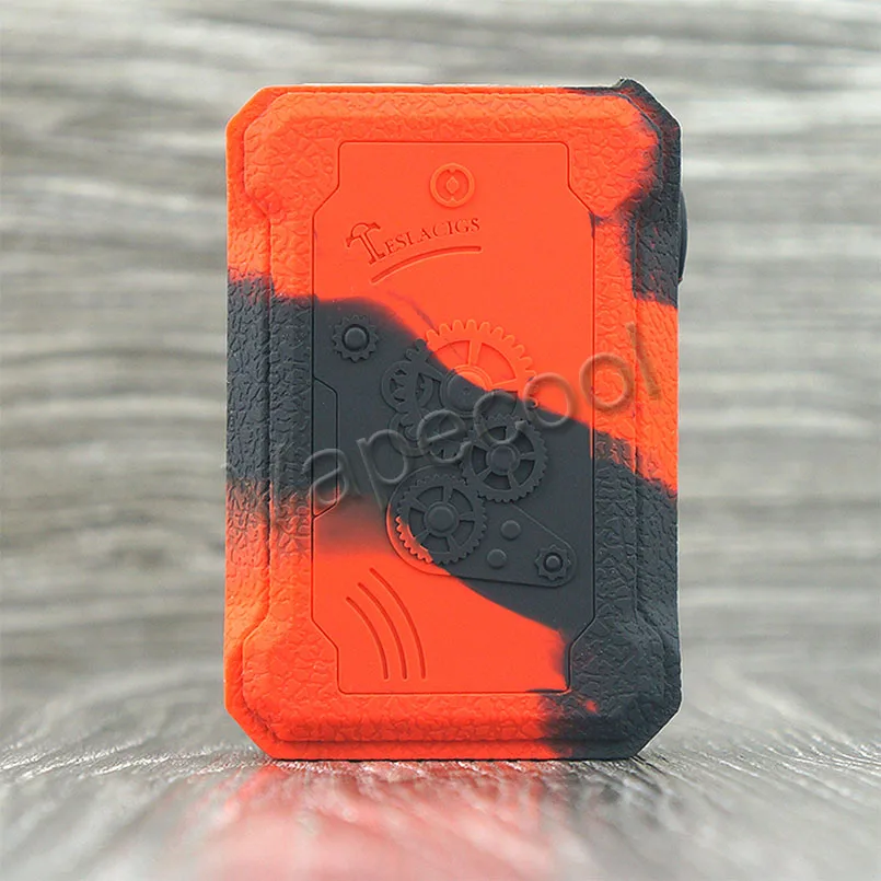 Black red 2 шт нескользящий Силиконовый чехол для Teslacigs Punk 220W коробка мод и кремниевый рукав основа для Vape Teslacigs Punk 220 - Цвет: Black red