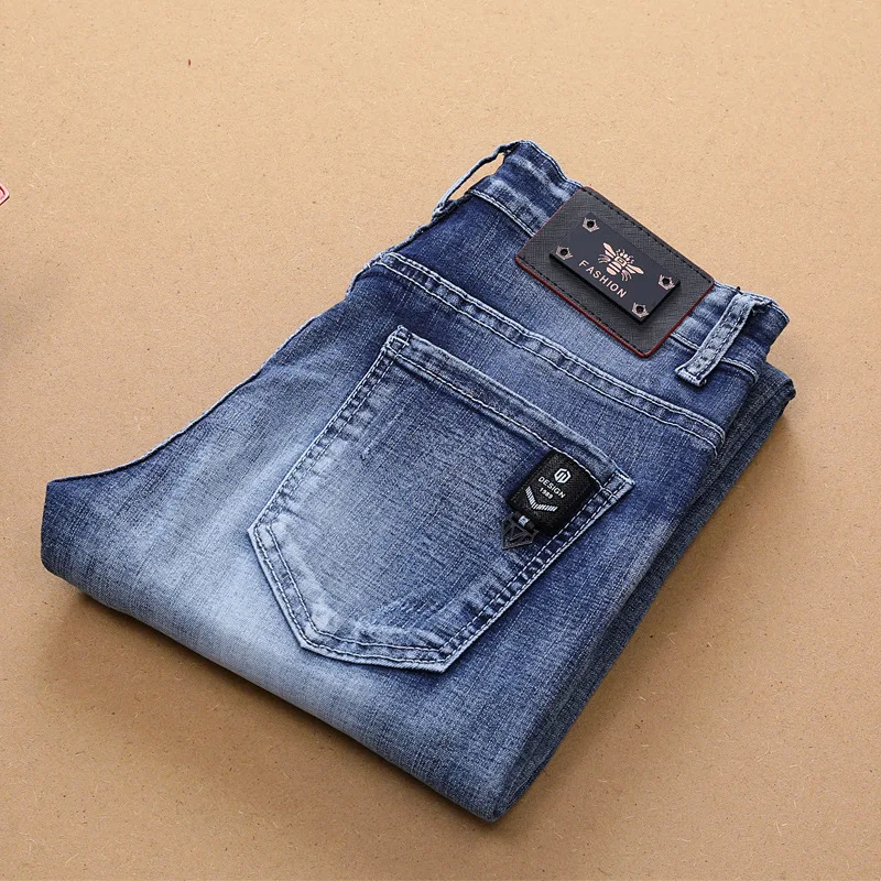 

Jeans Men's Casual Cotton Hip Hop Hole Patch Skinny Jeans Pants Men Spring Summer Slim Stretch Print Jeans Pants Plus Size