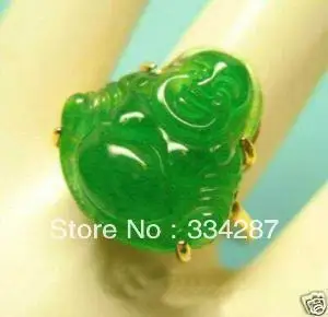 gold plate green jades buddha ring 7 8 9# | Украшения и аксессуары