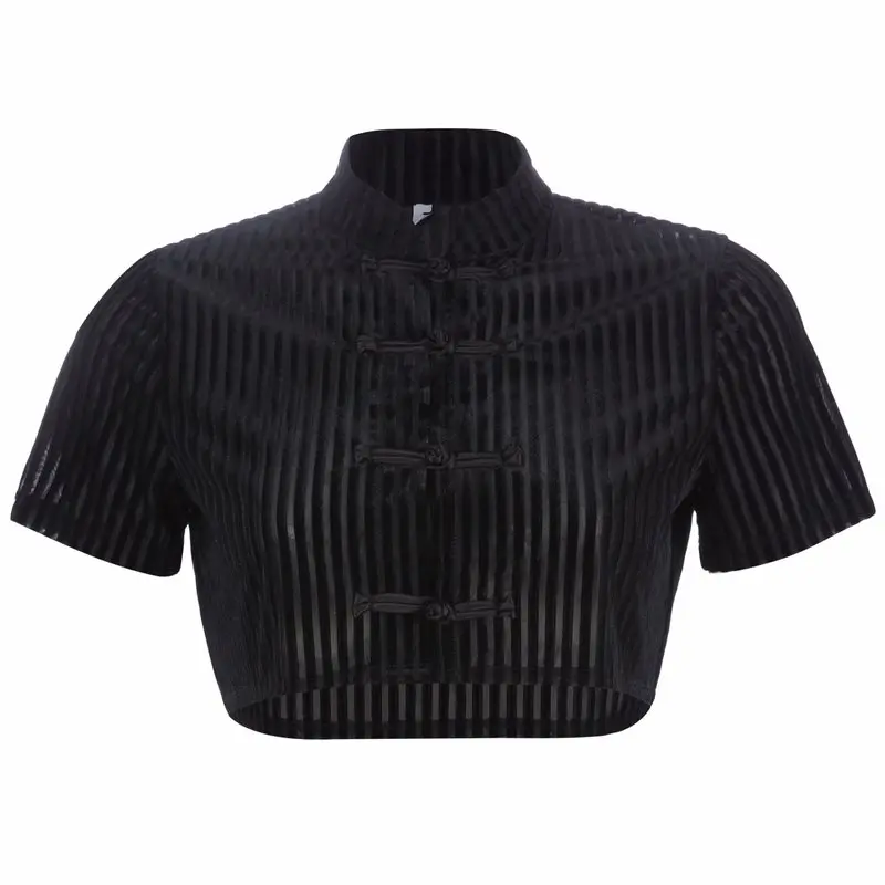 Женская бархатная футболка в готическом стиле винтажный черный укороченный топ