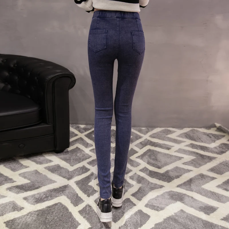 

4Xl Plus Big Size Pants Women Spring Autumn 2020 Bermuda Feminina Skinny Thin Cowboy Leggings Female A1389