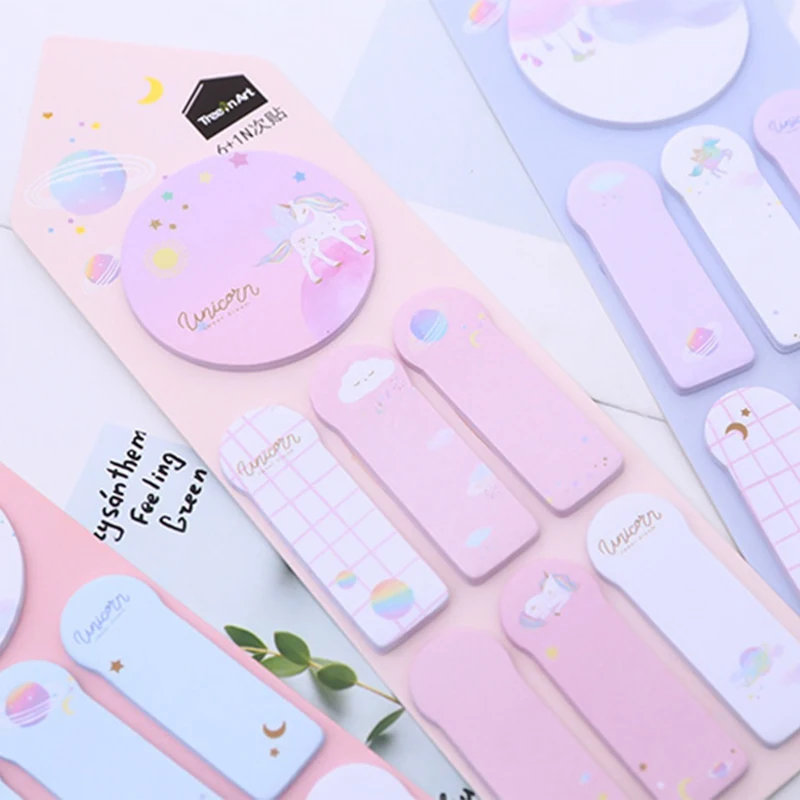 Новинка Kawaii Единорог блокнот для заметок N Times Липкие заметки Escolar Papelaria школьная наклейка-закладка