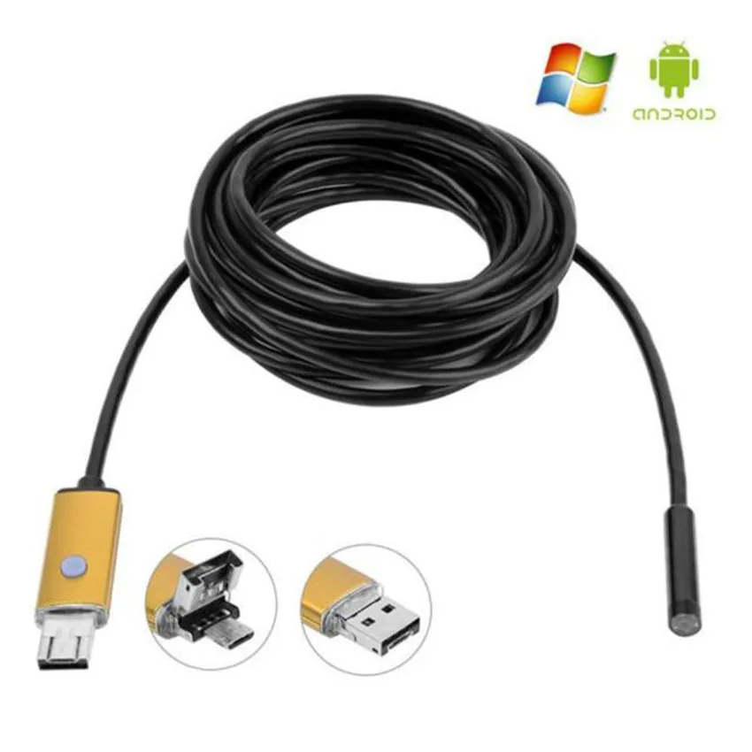 2 в 1 USB эндоскоп 8 мм камера 6 LED HD IP6 для Android PC инспекционная трубка N1212|endoscope com|endoscope