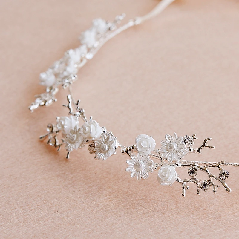 Новинка украшение для волос в Корейском стиле невесты с белыми цветами Свадебная