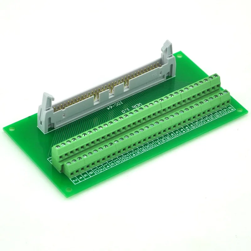 

IDC64 2x32 Pins 0.1" Male Header Breakout Board, Terminal Block, Connector.