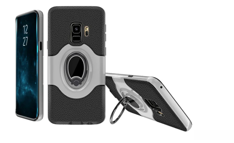 Серебристый Для samsung Galaxy S7 край автомобили случае магнитное кольцо держатель задняя крышка телефона чехол протектор для Galaxy S9 S9 плюс s8 Note8 - Цвет: Серебристый
