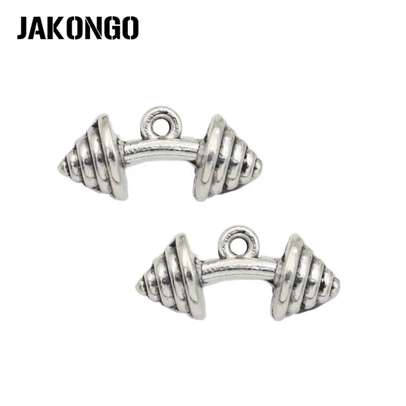 

JAKONGO антикварные посеребренные гантели Очаровательные Подвески для ювелирных изделий Аксессуары для изготовления браслетов своими руками...