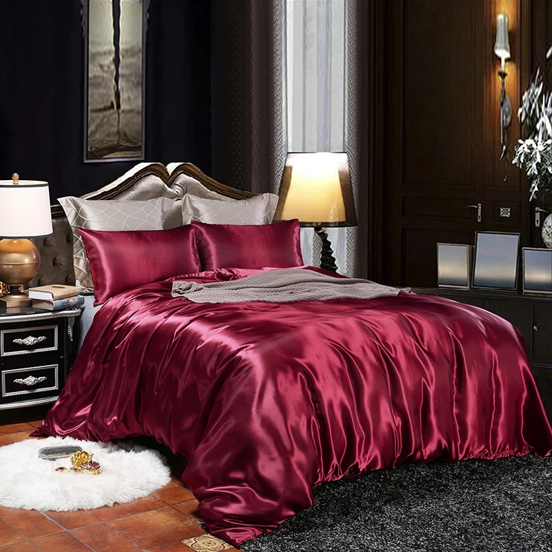 Роскошное шелковое постельное белье как сатин комплект из 3 предметов