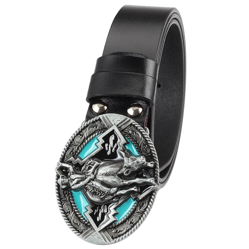 Кожаная пряжка для ремня в ковбойском стиле украшение большого кожаного новая |