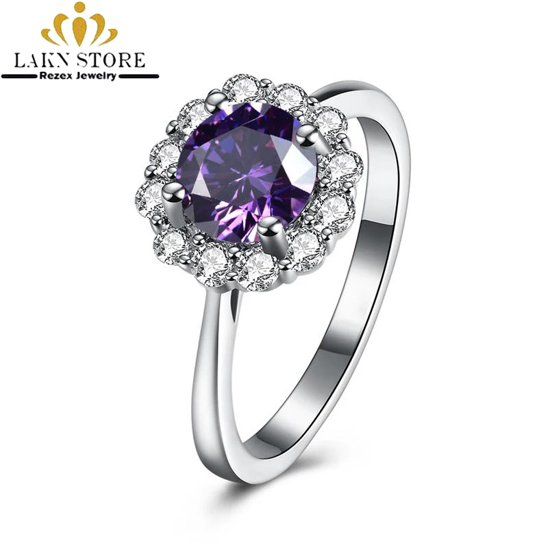 Элегантные цветочные хрустальные кольца зеленый для женщин Серебряный цвет