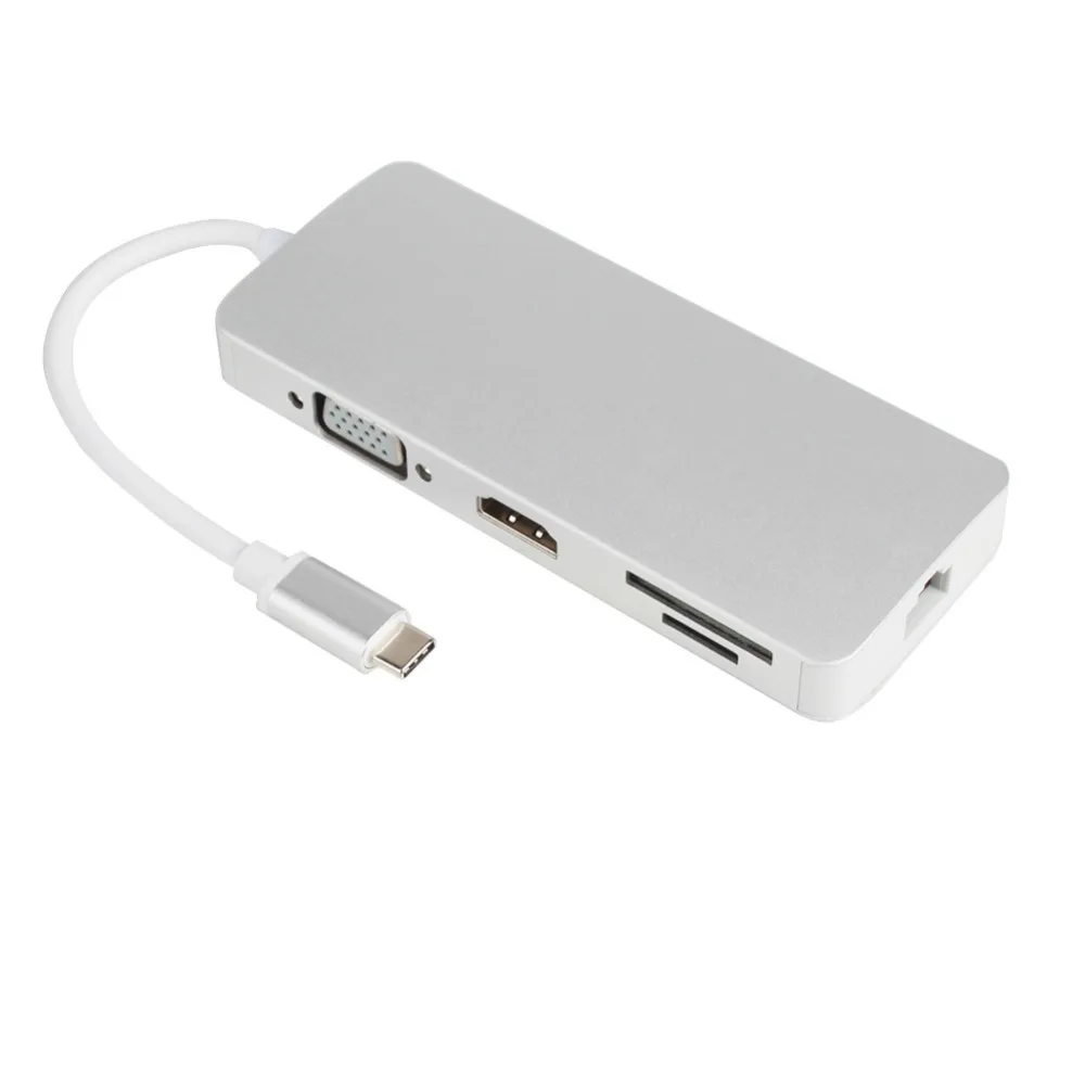 2 док станции USB C VGA HDMI Ethernet порта концентратор TF зарядное устройство SD кард ридер