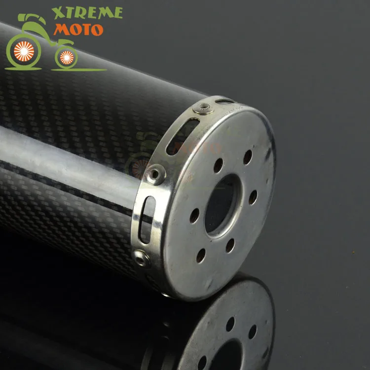 

Motorcycle AK Exhaust Pipe Muffler Carbon Fiber Slip on For Scooter ATV Street Bike Pit bike