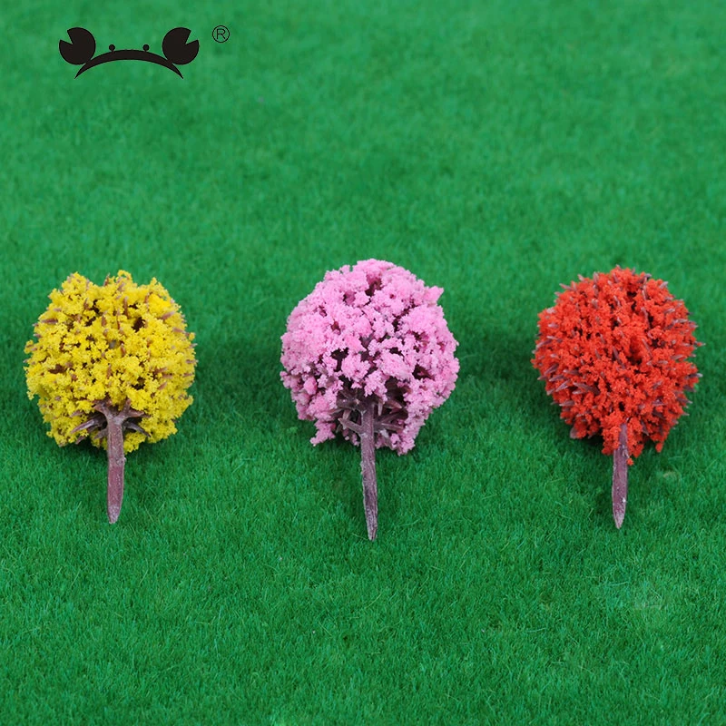20 шт 3 вида цветов шарообразные цветочные деревья модель расположения поезда