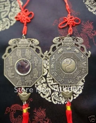 Багуа зеркало фэн-шуй пакуа/3 дюйма/с двойным драконом | Дом и сад