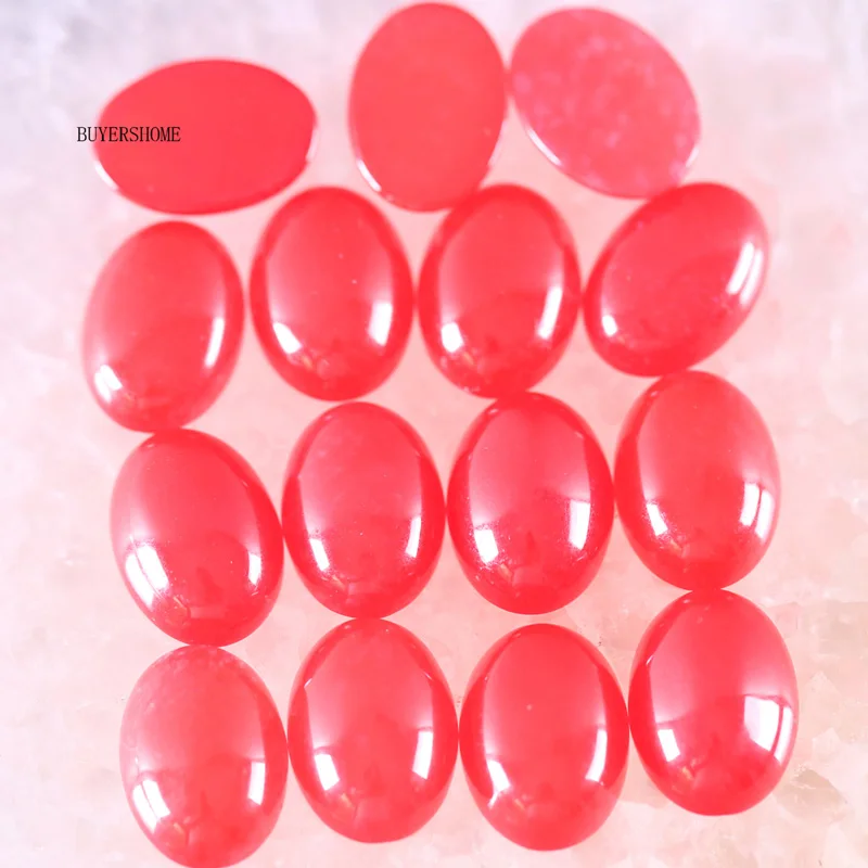Red Jade 20x15 мм кабошон овальные бусины из натурального камня разноцветные камни для изготовления ювелирных изделий ожерелье кулон браслет серьги 5 шт. K1500 - Цвет: Red Jade