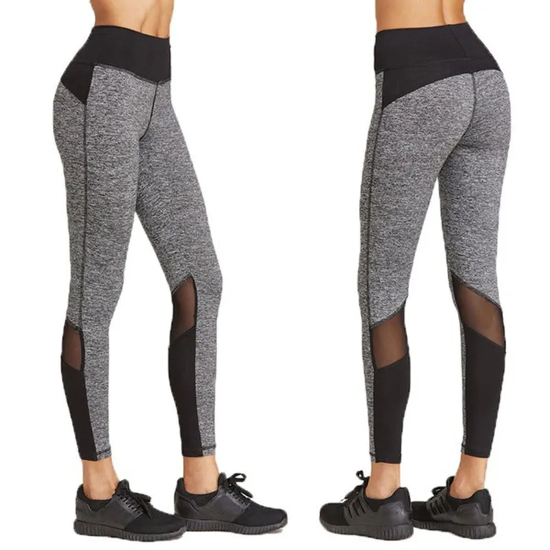 

Hot 2019 Patchwork Leggings Fitness Pants Fashion High Waist Sexy Women Mesh Leggings New Slim Breathable Female Push Up Leggins