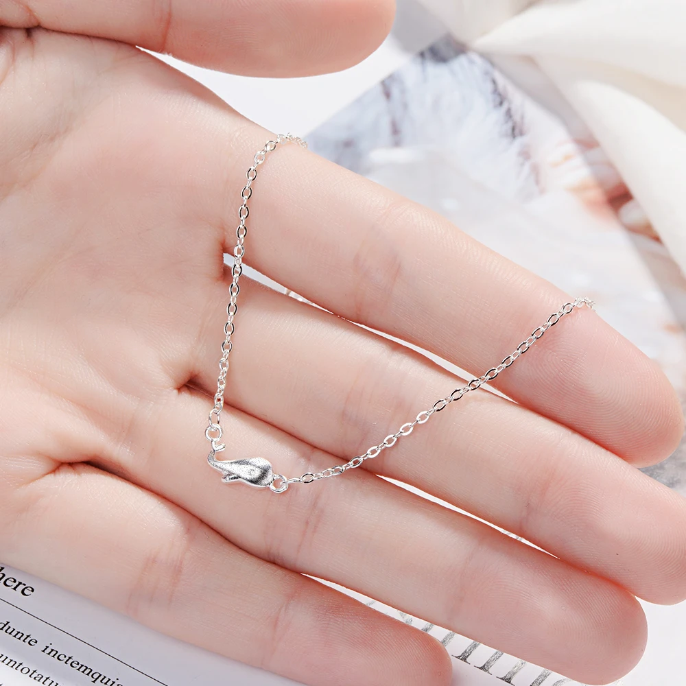 Hot Sell 925 Sterling Silver Small Dolphin Chain Bracelet Animal Adjustable Charm Bracelets &amp Bangle For Women Girl Kids Gifts |