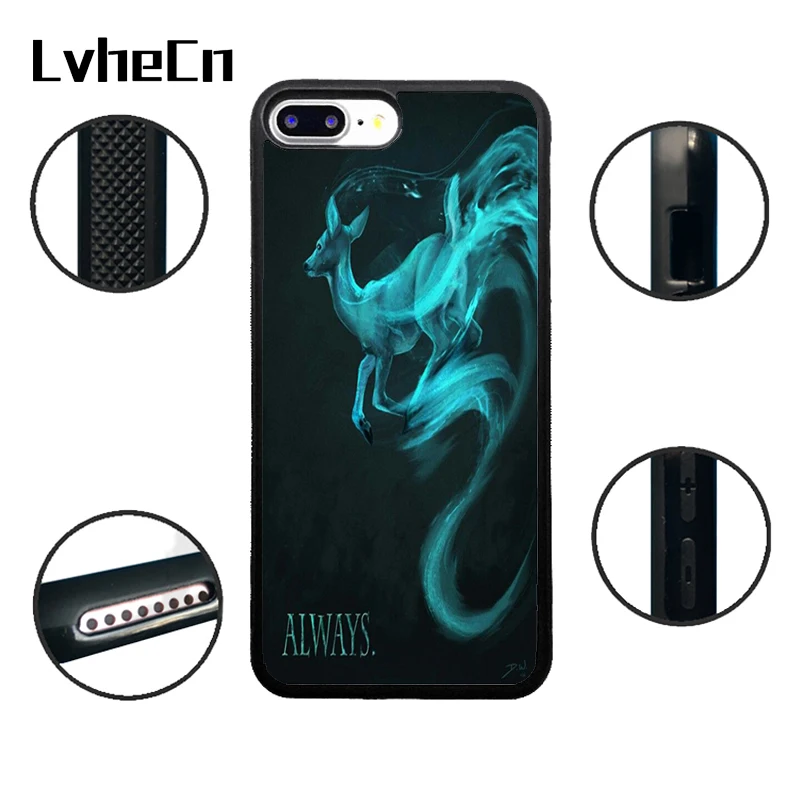 Чехлы LvheCn из ТПУ для телефонов iPhone 6, 6 S, 7, 8 Plus, X, 5, 5S, 5C, SE, 4, 4S, ipod touch 4, 5, 6, чехол с изображением оленя Гарри Поттера