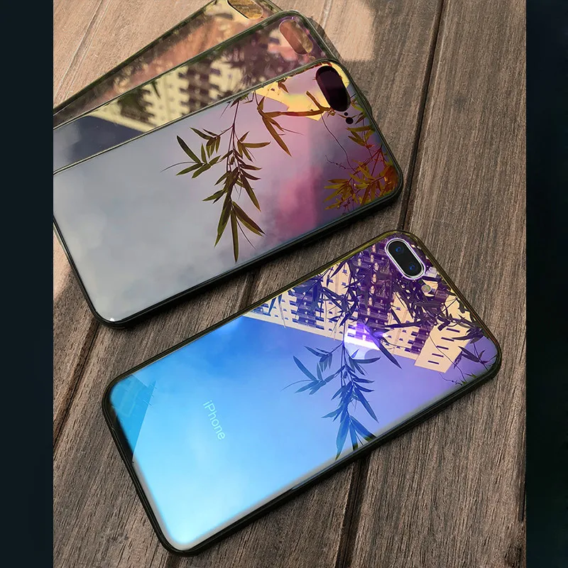 Чехол Coque Fundas для iPhone 8 7 6 6S X Capinhas градиентный цвет ультра тонкий жесткий чехол iPhone8
