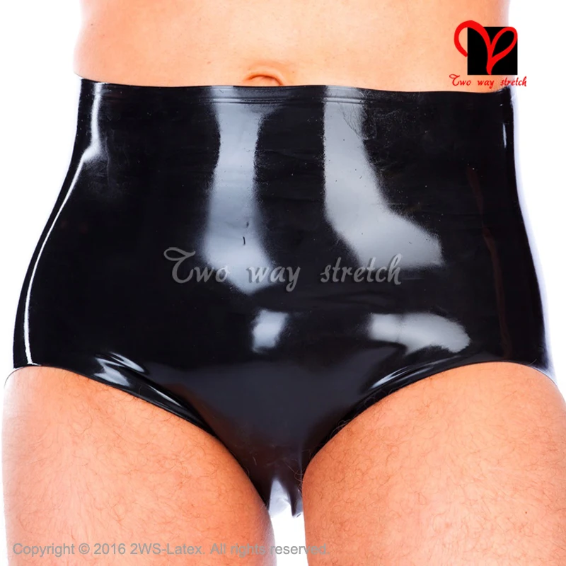 Sexy Latex Briefs high waist Rubber Underwear shorts Underpants XXXL plus size KZ-151