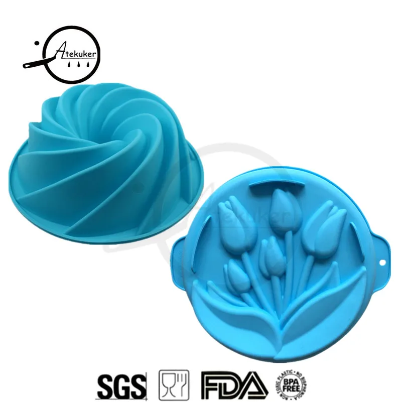 Atekuker 3Pcs/set Pig Bear Lion Frog Dog Cat Elephant Hippo Shape Silicone Mold For Baking Cake Form Silicone Form For Soap Ice