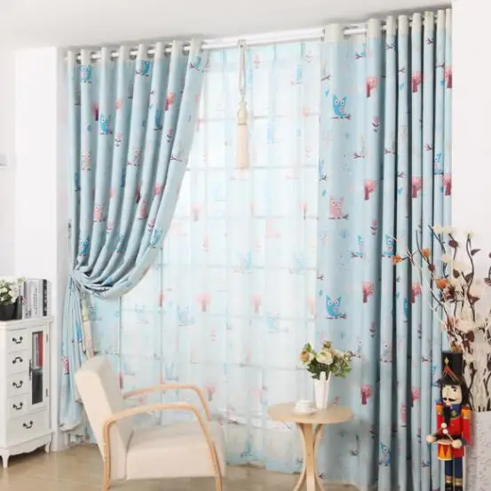 Home Curtain Free Shipping!Boy/Gril Bedroom Owl Cartoon Decor High-class Curtains and Tulle Baby Room Curtains. | Дом и сад