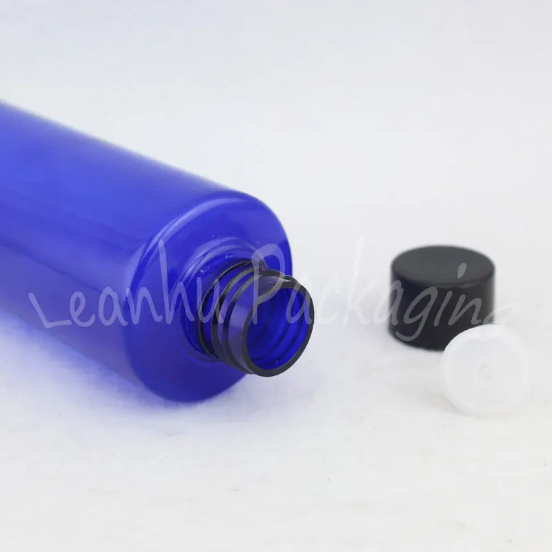 Голубая пластиковая бутылка 250 мл с закручивающейся крышкой для лосьона/тонера