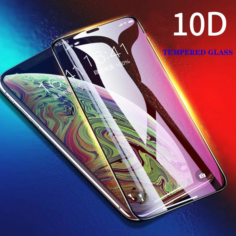 Для iphone XS стеклянная Защитная пленка для XR 10D полное покрытие стекло 6S 8 экрана |