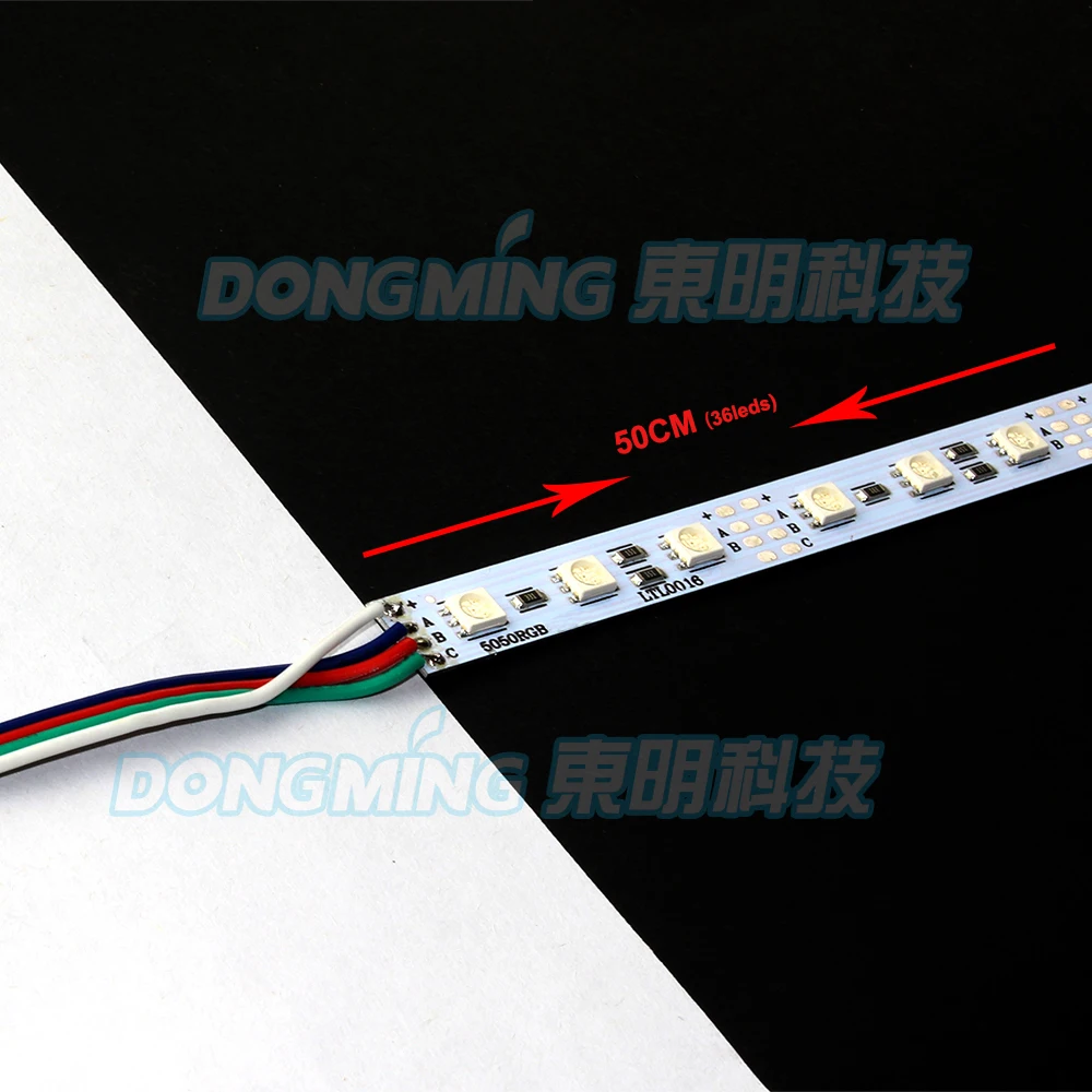 15 шт. led алюминиевый U Профиль 12В 36leds 4Pin подключение молочный/прозрачный ПК крышка