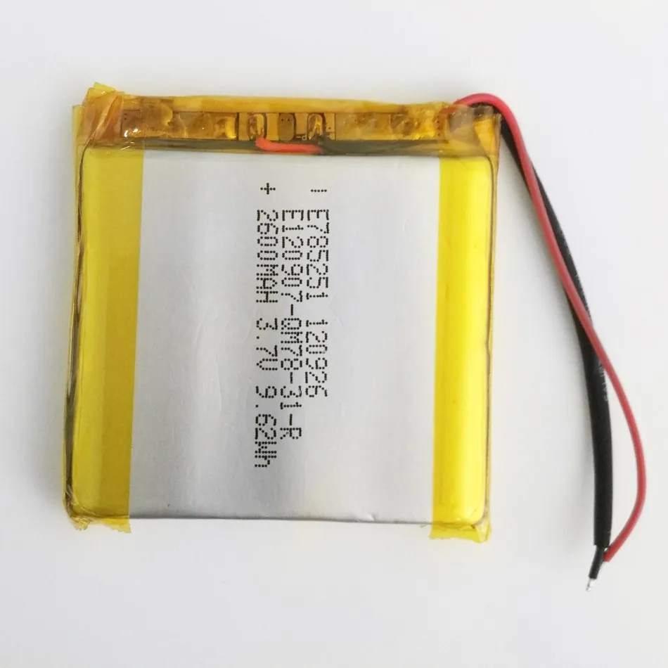 785251 3 7 V 2600mAh литиевая полимерная аккумуляторная батарея Lipo Аккумулятор для банка