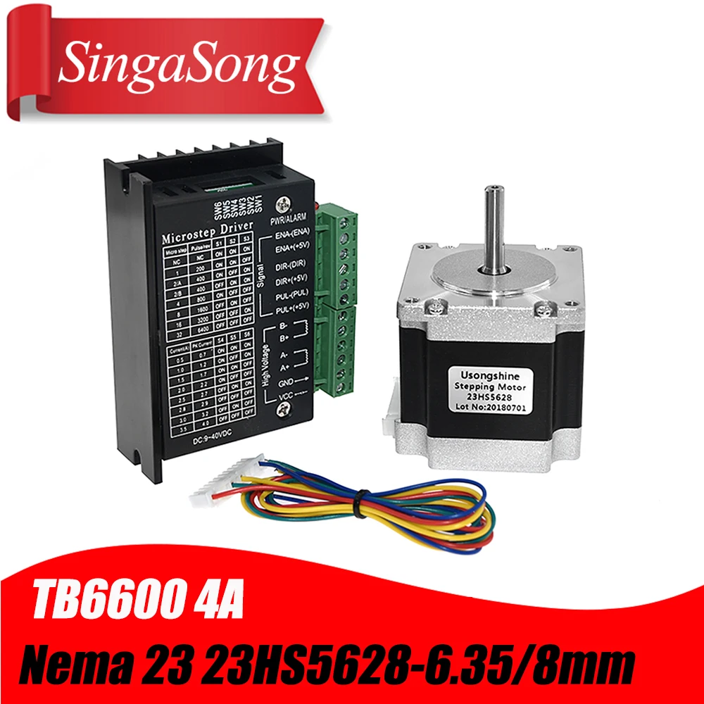 1 компл. 23HS5628 Nema 23 шаговый двигатель 57 двигатель 2.8A с TB6600 шаговый двигатель драйвер NEMA17/23 двигатели для ЧПУ и 3D принтер