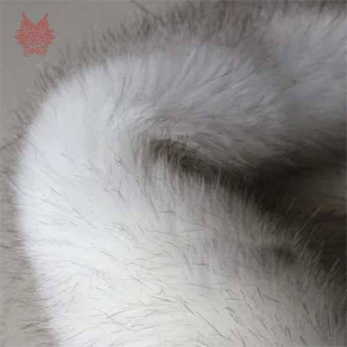 White grey per pic 4 см искусственный Лисий мех Ткань плюш искусственный мех Ткань telas tecidos stoffen 170*50 см 1 шт DIY аксессуары SP4605 - Цвет: White grey per pic
