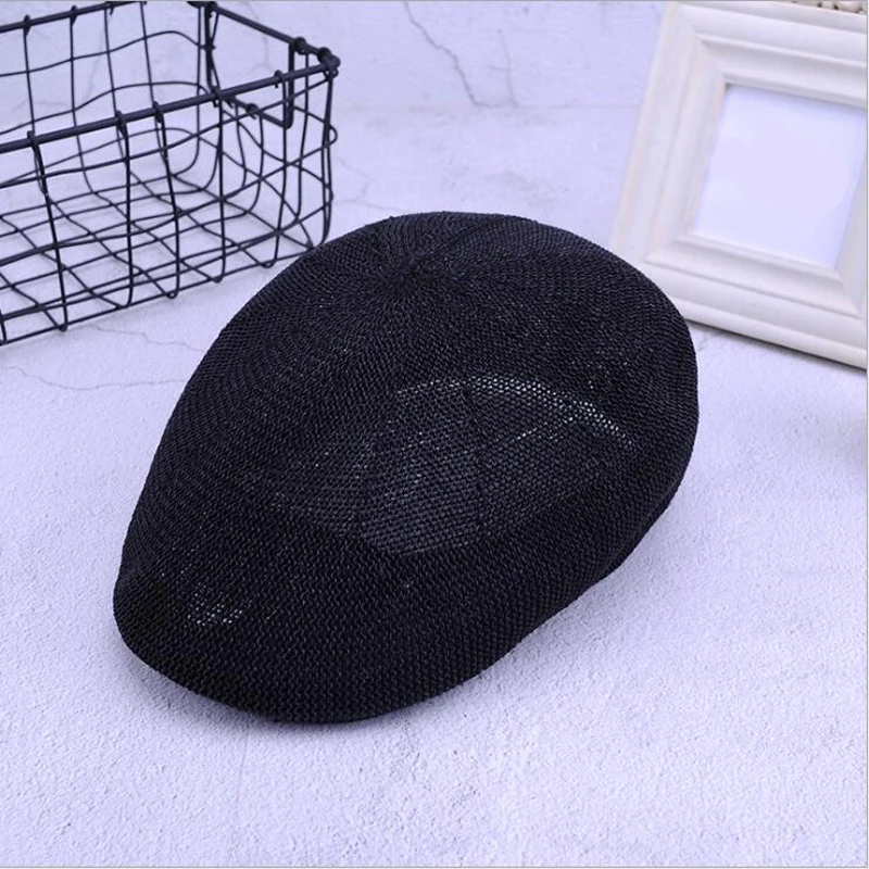 Новая мода лето женский берет шляпа Британский Повседневный кепки Gorras льняные солнцезащитные очки мужской солнцезащитный козырек дышащий соломенный берет кость