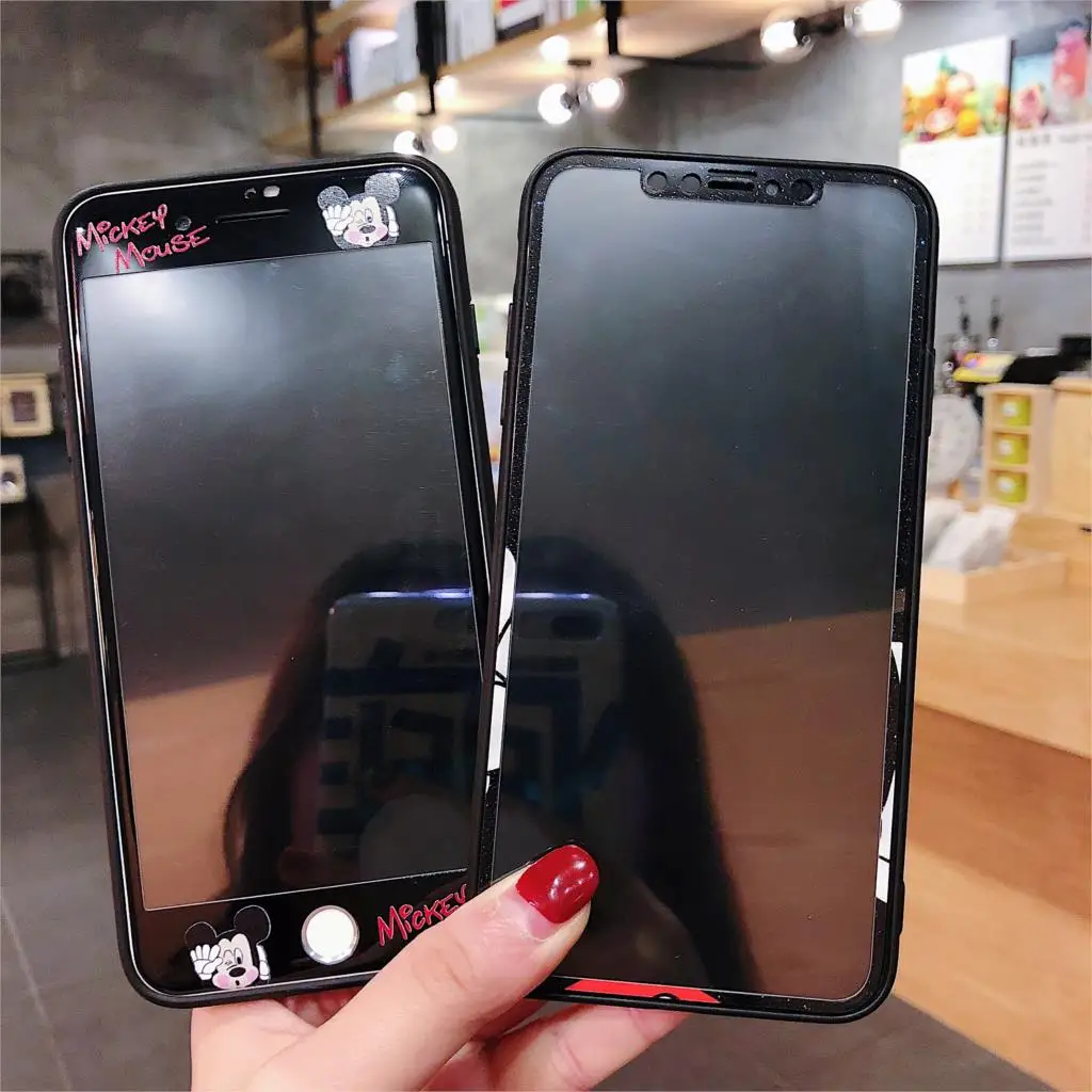 Защитное закаленное стекло для экрана iPhone XS Max XR X с мультяшным рисунком