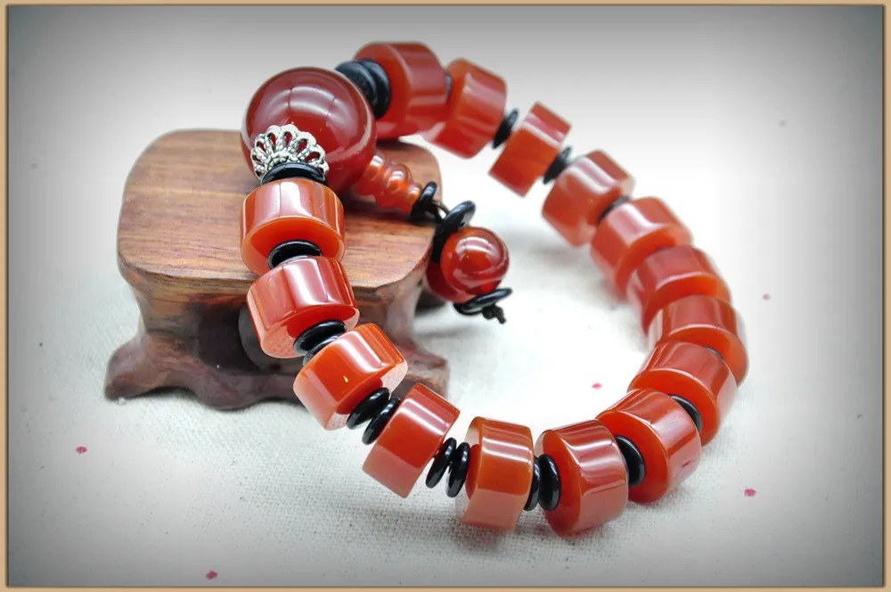 Yumten Природный Рубин Бусины Браслеты Mujer armbanden voor vrouwen Для мужчин Jewelry erkek bileklik