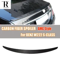 w222 s63 s65 amg style carbon fiber rear trunk wing spoiler for mercedes benz w221 s400 s500 s600 s63 s65 2014 2017