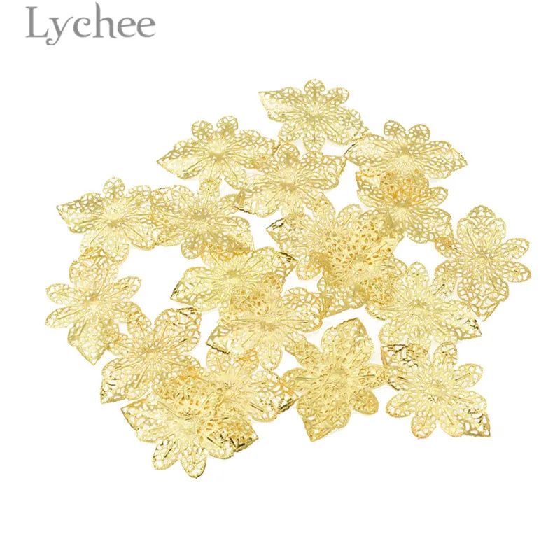 Lychee Life 20 шт. строительные цветы ломтик полый бант украшение для скрапбукинга