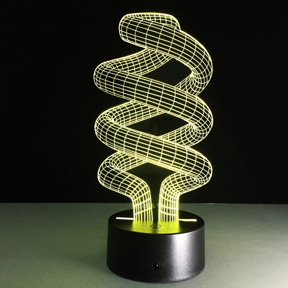 

3D Spiral Bulb Lamp Optical Illusion Decorative Table Light Multi-colored Spiralism Night Lamp for Child