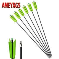 3612pcs archery mix carbon arrow od7 8mm 400 spine arrow with turkey feather for recurve bow compound bow accessory