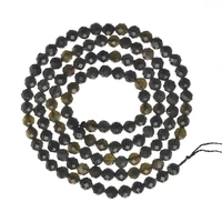 black gold beads 3mm 2mm jin yao stone faceted loose beads for making jewelry bracelets 15inch wholesale h535