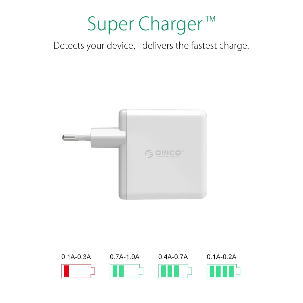 Зарядное устройство ORICO с 4 портами USB для мобильных телефонов быстрое настенное