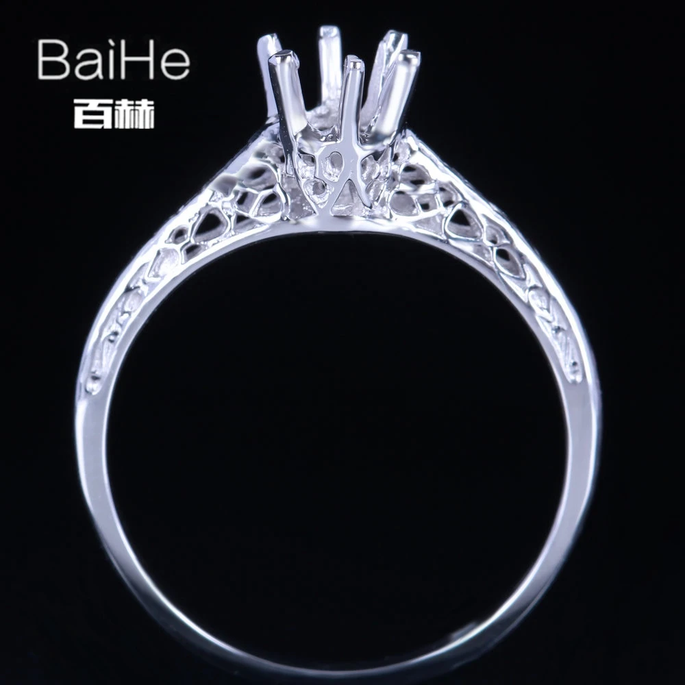 BAIHE однотонное 10K белое золото круглое Свадебное женское Модное изящное