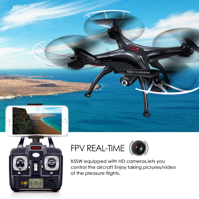 Дрон SYMA X5SW с Wi-Fi камерой в режиме реального времени передача FPV Квадрокоптер (X5C