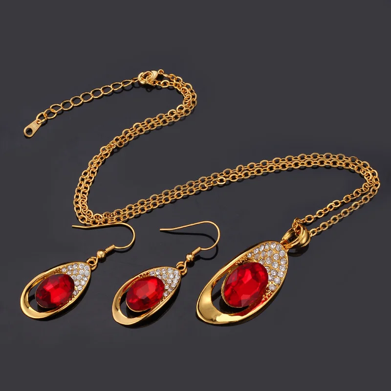 Комплект из колье и серёг с австрийским кристаллом|austrian crystal jewelry set|jewelry sets for