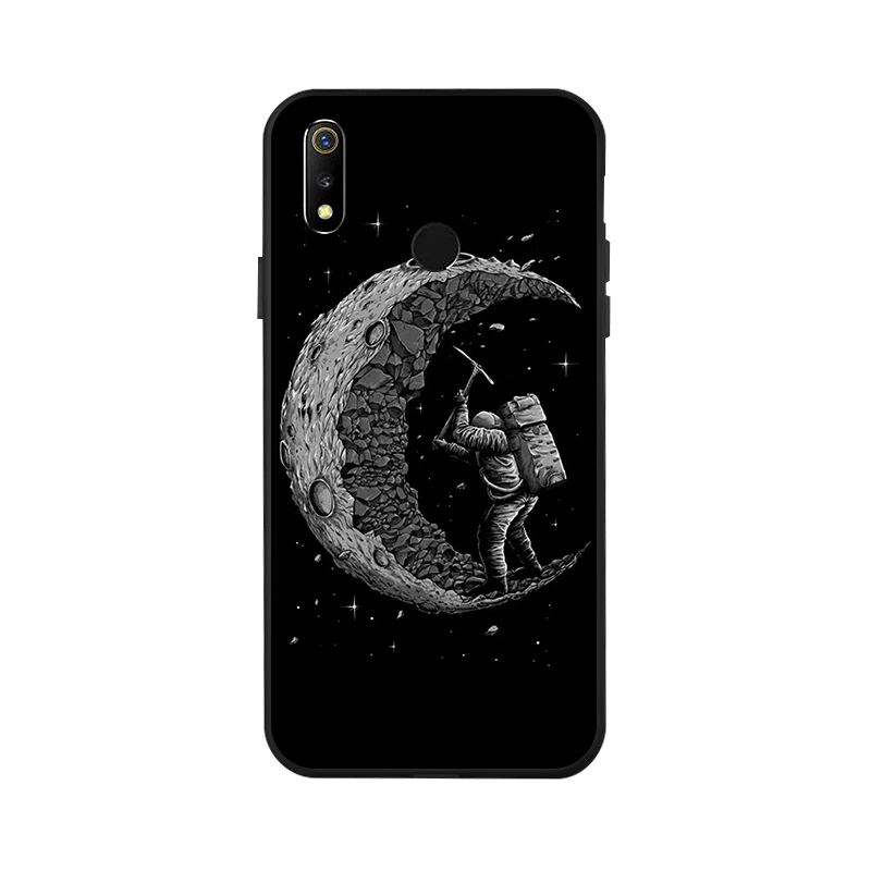

Black Silicone Case For OPPO REALME 3 Cases TPU Soft Phone Cover For OPPO REALME3 6.22 inch Covers Bumper