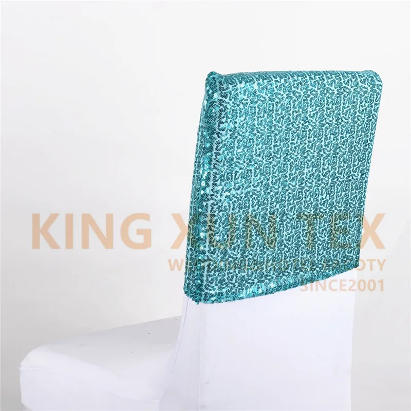 turquoise 25 50 100 шт. банкетные чехлы на кресла из пайеток Кепки накидка для стула для свадебное мероприятие отель украшения - Цвет: turquoise