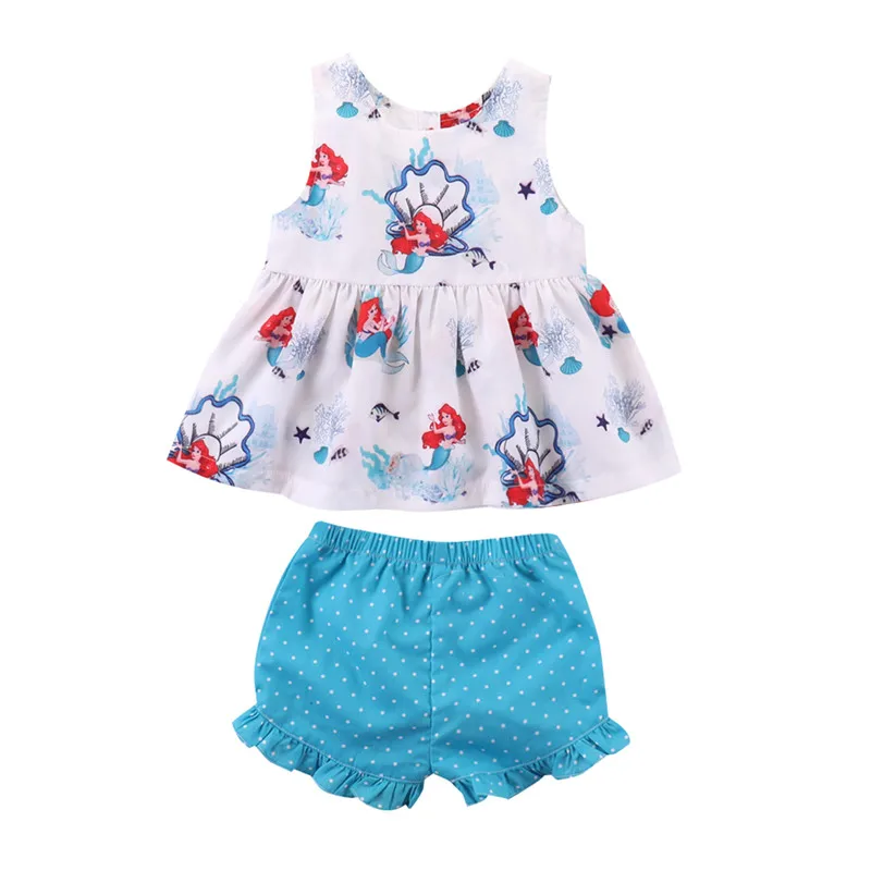 Emmababy От 0 до 4 лет Детские для маленьких девочек мультфильм русалка хлопок