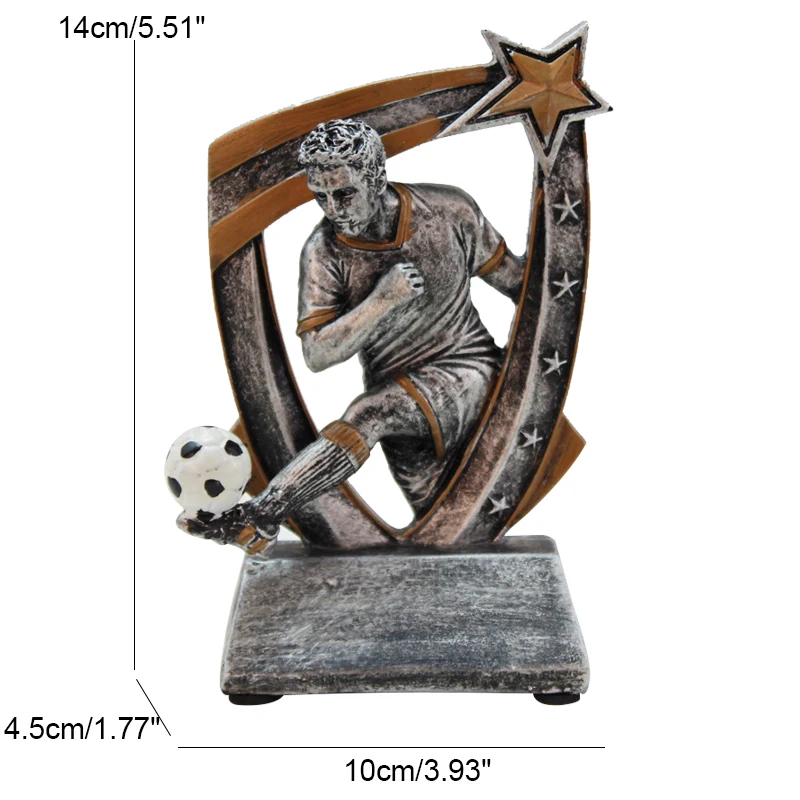 Спортивная Статуэтка футбольного игрока статуэтка из смолы поделки Офисная
