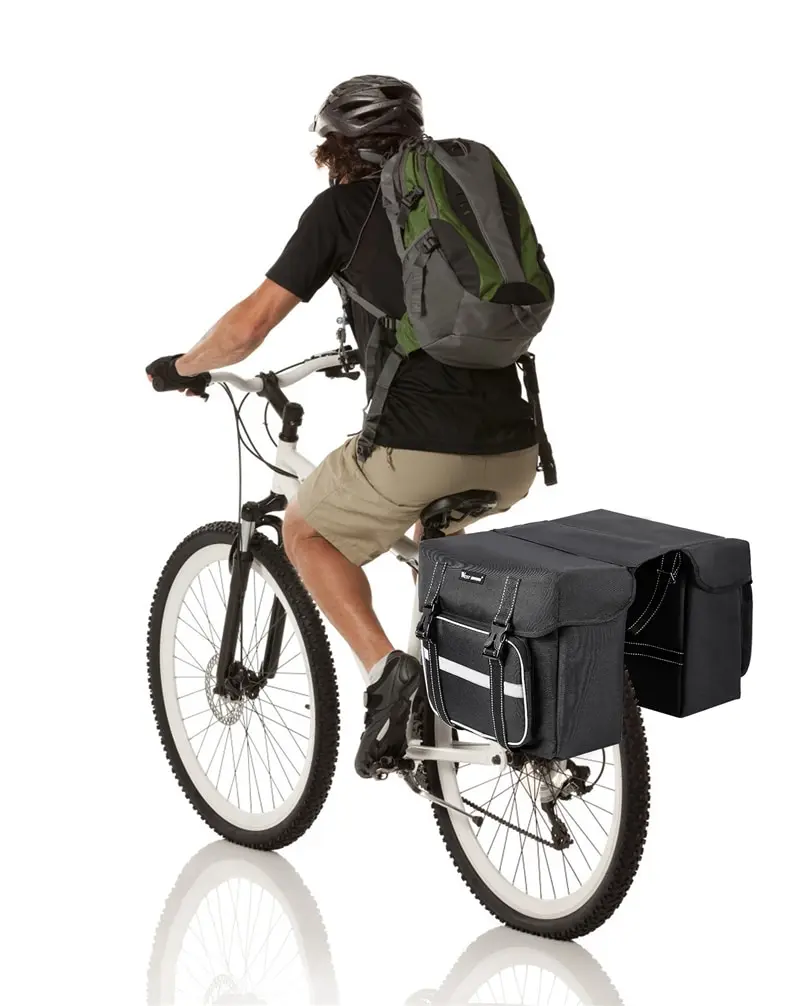 WEST BIKING велосипедная сумка с дождевиком 25л велосипедная сумка на заднее сиденье с двойным багажником велосипедная сумка на заднюю стойку