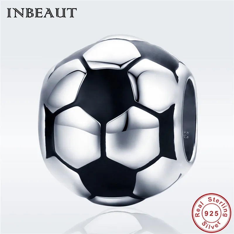 INBEAUT 2018 спортивные шармы ювелирные изделия для женщин серебро 925 пробы футбольные
